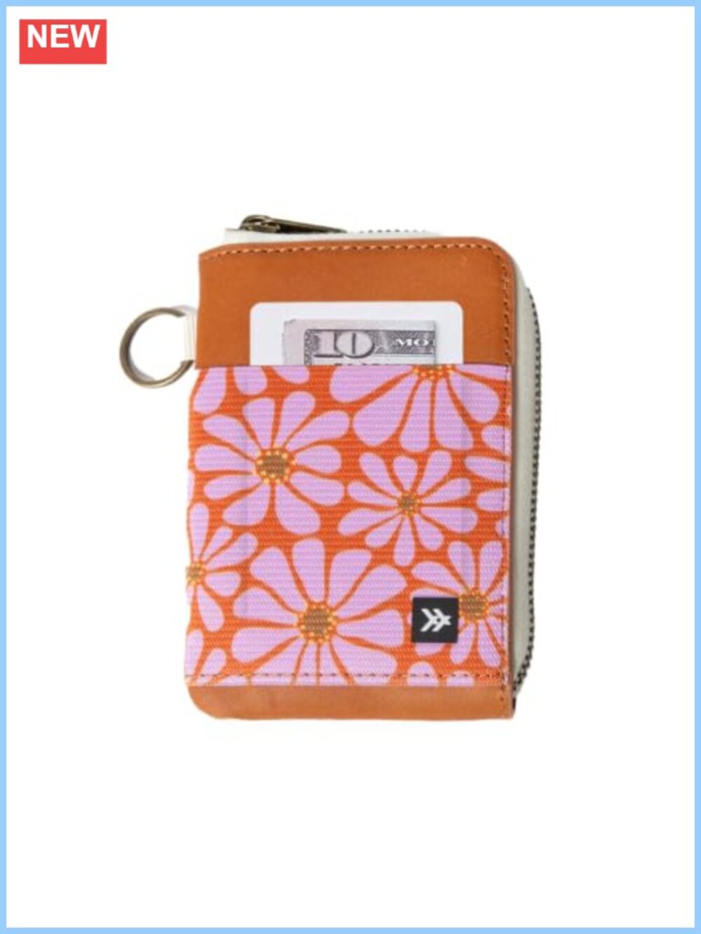 RFID Blocking Leather Zip Wallet Card Holder for Men & Women